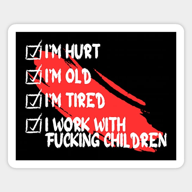 Worn Out, Rebellious, and Working with Kids - Old Man Punk Magnet by ShekaDarMichell
